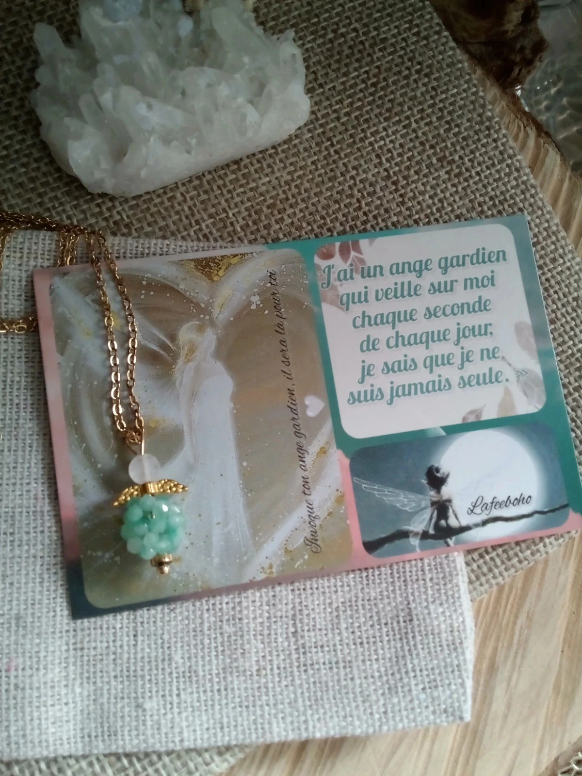 Engelen stenen ketting + kaart – photo 3